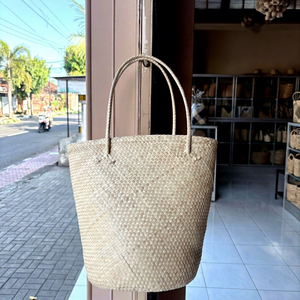 Sac fourre-tout tressé en paille, couleur unie, style bohème, ouvert, toutes saisons, sac à main pour femme, best-seller indonésien - Product Image 1