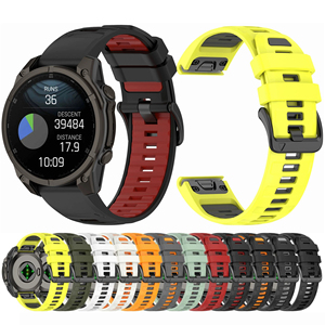 Bracelet de montre sport en silicone bicolore à remplacement rapide de 22 mm pour Garmin Fenix 8 7X 6X Fenix E Quatix 7 Pro <span class=keywords><strong>Descent</strong></span> <span class=keywords><strong>G1</strong></span> - Product Image 5