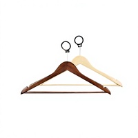 Cintre en bois massif style américain, qualité hôtelière, antidérapant, antivol, extra-épais, robuste, avec pince d'épaule, pour magasins de vêtements et usage domestique