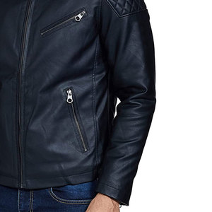 Men's Streetwear <b>Winter</b> <b>Leather</b> <b>Jacket</b> Long Sleeves Breathable Eco-Friendly Stand Waterproof Windproof Quick Dry Front Custom - Product Image 6