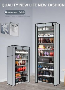 モダンな折りたたみ式キャビネット靴ラック防風カバー付き衣類スタンド収納室内用 - Product Image 5