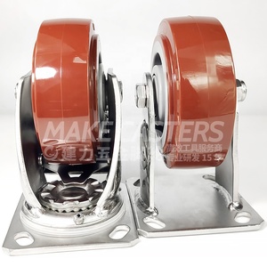 Edelstahl-Rollen räder SUS 304 316 Heavy <span class=keywords><strong>Duty</strong></span> 4 "5" 6 "8" Zoll Schwenk bremse Starre Lebensmittel wagen PU-Platte Industrial <span class=keywords><strong>Caster</strong></span> - Product Image 5