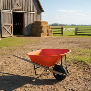 <span class=keywords><strong>Brouette</strong></span> robuste de 6 pieds cubes avec poignée <span class=keywords><strong>en</strong></span> <span class=keywords><strong>bois</strong></span>, plateau <span class=keywords><strong>en</strong></span> plastique et roue pneumatique 4.00-8 pour jardin et construction - Product Image 4