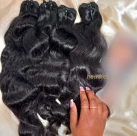 Extensiones de Cabello Humano Natural Ondulado Birmano 100% Sin Procesar, Tejido Natural 3c4a, Ondas Birmanas, Cabello Humano Real Rizado Indio