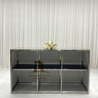 Table de bar pliante en acier inoxydable avec des rayures argentées, table de bar haute