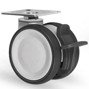 Neuzugang 3-5 Zoll Kunststoff Schwenkplatte M10 M12 Faden 11mm Federschleife Stiel Medizinischer Castor Krankenhaus-Bett Castor Zwillingsräder - Product Image 3