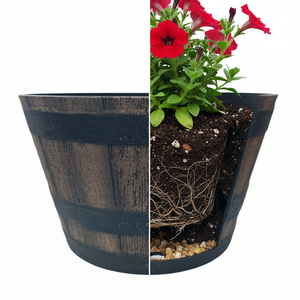 Plateau à fleurs rond en PP de 20.5 pouces avec trous de drainage adapté au sol et à la plantation intérieure/extérieure écologique et durable - Product Image 4