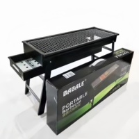 Barbecue à charbon de bois pliant portable 80*30CM avec ventilateur en fer et matériau métallique pour une utilisation en extérieur