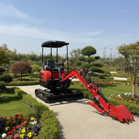 Mini-excavatrice de 1,5 tonne, moteur diesel, mini-pelle EURO5, excavatrice de jardin de 1 tonne, 2 tonnes, micro-excavatrice domestique