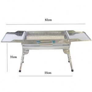 Barbecue portable pliable en acier inoxydable pour le camping et la cuisine en plein air - Product Image 4