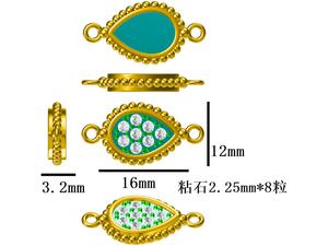Quả tạ vàng thép không gỉ hình lục giác Gậy chuỗi dệt vòng đeo tay - Product Image 6