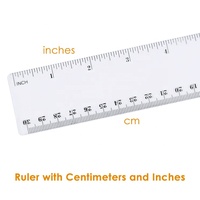 Règle en plastique transparente de 30 cm (12 pouces) pour enfants, règle droite en plastique transparente, outil de mesure pour les étudiants, l'école et le bureau