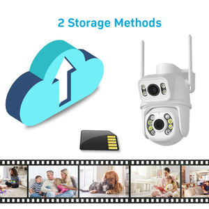 ICSEE wifi摄像机ptz 8MP 4k家庭高清网络夜视户外6MP 3k无线双镜头双屏监视器IP闭路电视摄像机 - Product Image 6