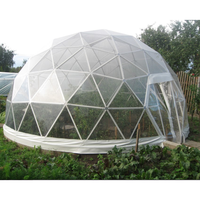 Serre géodésique avec revêtement en PVC transparent imperméable