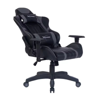 Chaise de jeu ergonomique pivotante en cuir réglable avec cadre métallique moderne personnalisé pour configuration de jeu à domicile