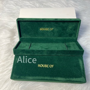 Caja de reloj de terciopelo verde personalizada directa de fábrica, caja para correa de reloj con logotipo personalizado, cajas y estuches de reloj de lujo para hombre - Product Image 2