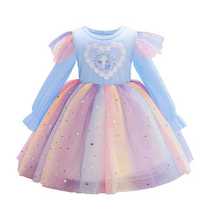 Nuevos productos Primavera Otoño Manga larga <span class=keywords><strong>Pastel</strong></span> Stars <span class=keywords><strong>TuTu</strong></span> vestidos <span class=keywords><strong>de</strong></span> fiesta para niñas <span class=keywords><strong>de</strong></span> 2 a 14 años - Product Image 4