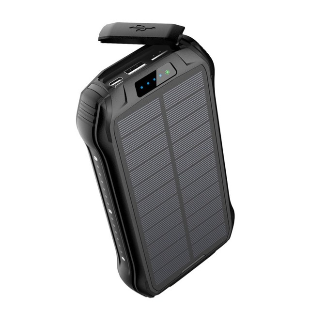 New IP65 Waterproof Power Bank 20000mAh Wireless Dual USB Solar Power Bank