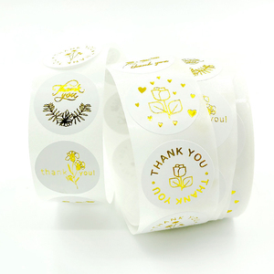 Pegatinas Redondas Adhesivas Personalizadas de Agradecimiento, Color Rosa, Impermeables, con Lámina Dorada, <span class=keywords><strong>Etiquetas</strong></span> de Agradecimiento <span class=keywords><strong>por</strong></span> su <span class=keywords><strong>Compra</strong></span> - Product Image 4