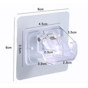 Barra de Gancho para Cortina de Baño Autoadhesiva de Plástico Multiusos de 6x6 cm, con Diseño Telescópico para Montar en la Pared - Product Image 6
