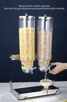 Distributeur de nourriture sèche transparent en PC, conteneur à céréales triple tête en acier inoxydable, distributeur de bonbons et de noix pour buffet
