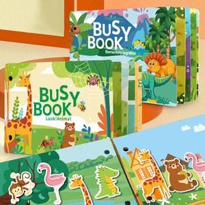Libro <span class=keywords><strong>Montessori</strong></span> Interattivo per Bambini, Libro Educativo con Adesivi per lo Sviluppo dei Neonati, Giocattolo <span class=keywords><strong>Montessori</strong></span> - Product Image 2
