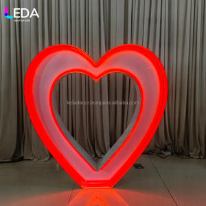 LEDA Custom RGB <b>LED</b> Metal Heart Shape Marquee <b>Letters</b> <b>LED</b> Light up Giant Heart for Wedding Event Birthday Decoration - Product Image 3