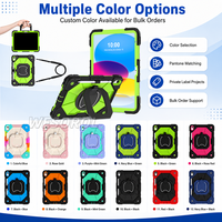 Étui robuste en silicone PC avec support rotatif à 360° et sangle d'épaule pour iPad A16 11e génération 2025, iPad 10e génération 10.9 2022 OEM ODM