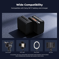 K&F Concept 2 Paket Baterai Kamera Daya Tinggi 6600mAh NP-F970 dan Set Pengisi Daya LED untuk Sony NP-F550 F570 F750 F770 F930 F950 F960