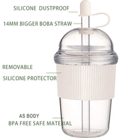 Logo personnalisé 430ml Anti-Brûlure BPA Tasse à café avec paille Tritan Sippy Bouteille d'eau pour enfants Retour École Couvercle en plastique Drinkware