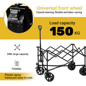 <span class=keywords><strong>Chariot</strong></span> <span class=keywords><strong>pliable</strong></span> en fer durable <span class=keywords><strong>de</strong></span> grande capacité chariots à main pliables portables multifonctions pour une utilisation en extérieur pour le camping et la <span class=keywords><strong>plage</strong></span> - Product Image 4