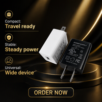 Cargador de Pared USB Shenzhen Lvxiangyuan 5V1A 5W, Adaptador de Corriente para Máquina de Control de Asistencia LX050100 UL 62368 FCC DOE Nivel VI, Enchufe Estadounidense