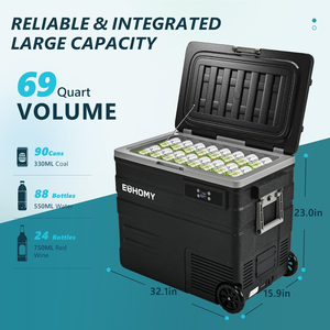 Refrigerador de coche de 12 voltios Congelador portátil 65L con ruedas <span class=keywords><strong>Compresor</strong></span> portátil de una sola zona para conducir con adaptador de CA - Product Image 5