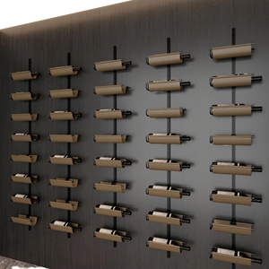 Estante <span class=keywords><strong>de</strong></span> Pared <span class=keywords><strong>de</strong></span> Cuero <span class=keywords><strong>de</strong></span> Lujo para Botellas <span class=keywords><strong>de</strong></span> <span class=keywords><strong>Vino</strong></span>, Soporte Colgante para Botellas, Estante <span class=keywords><strong>de</strong></span> Almacenamiento para Decoración del Hogar, Hotel o Bar - Product Image 1