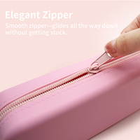 Étui à crayons en silicone couleur dégradée, grande capacité, étanche, avec fermeture éclair, pochette souple en silicone, logo personnalisé pour étudiants et enfants