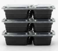Boîte alimentaire jetable en PP écologique, compatible micro-ondes, avec couvercle, pour emballage de plats à emporter
