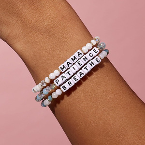 Pulseras <span class=keywords><strong>de</strong></span> Acero con Letras y Logotipo Personalizado, Hechas a Mano con Cristal y Perlas, Inspiradas en <span class=keywords><strong>la</strong></span> FE, SER <span class=keywords><strong>FELIZ</strong></span>, Pulsera <span class=keywords><strong>de</strong></span> Regalo para Mujeres y Niñas - Product Image 5