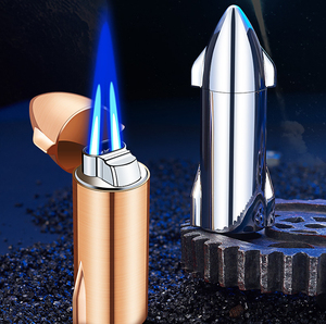 YN fusée Double feu coupe-vent briquet cigare poinçon accessoires briquet cigare haute température extérieur torche briquet - Product Image 1