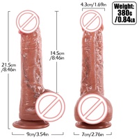 Dildo en silicone super réaliste de luxe avec ventouse, 100% étanche, haute qualité - BJD-E008 (380g)
