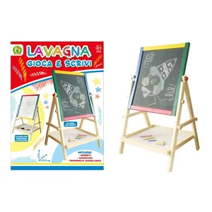 Tableau noir en bois Lavagna Gioca E Scrivi 39x51 cm avec craie et gomme pour le dessin et l'écriture des enfants - Product Image 1