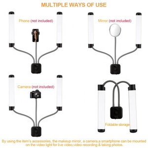 Anillo de luz led para selfis, iluminación bicolor de pestañas con rotación de 360 grados, doble brazo, lámpara de suelo para salón de belleza, 50w, superventas - Product Image 5