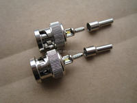 Conector Coaxial RF de Latón de 75 Ohmios, Tipo Soldadura BNC Macho, para Microondas, 0~4 GHz