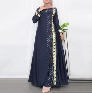 Abaya Nida de Luxe Brodé et Perlé, Style Modeste Musulman, Robe Longue <span class=keywords><strong>Islamique</strong></span> à Manches Longues, Coupe Ample Respirante, Décontractée Printemps, Style Dubaï - Product Image 3
