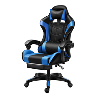 Chaise de bureau à domicile sillas gamer bon marché meuble appui-tête souple chaise de jeu en cuir avec repose-pieds