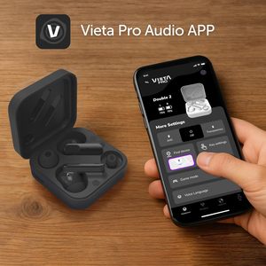 Casque sans fil Vieta <span class=keywords><strong>Pro</strong></span> avec réduction de bruit active -16dB, double appariement, écran tactile, <span class=keywords><strong>6</strong></span> micros ENC, autonomie 28h, application, noir - Product Image 5