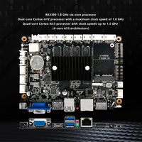Nouvelle carte mère RK3399 intégrée avec processeur six cœurs 1,8 GHz pour processeur A72/A53, DDR3 double canal 2G/4G