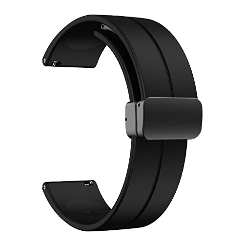 Soft Silicone Watch Band Strap Folding Magnetic Clasp Watch Strap SmartWatch Replacement Wristband for Samsung for Huawei