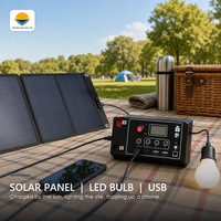 Système de stockage d'énergie solaire, alimentation hors réseau, batterie de secours, 4 sorties USB, sortie 5V DC, générateur solaire 12V