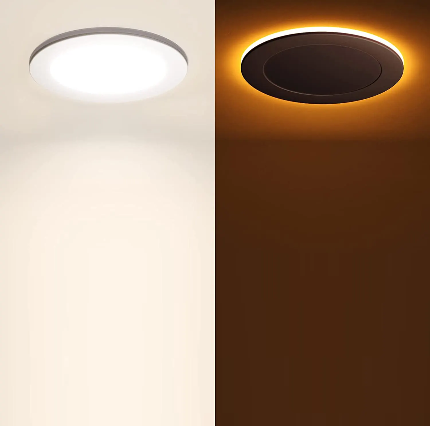 4inch 9W+3W LED Ultra Slim Panel Ceiling Light 5CCT Changeable with Night Light 2000K Dimmable LED Recessed Downlight