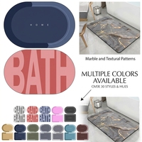 Tapis absorbant en diatomite gris doux et inodore, antidérapant, faible MOQ, imprimé, pour la maison